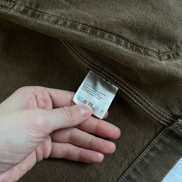 Beige Oversized Denim Jacket Unisex XL + Matching Shorts - Picture 6 of 13